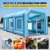 VEVOR Pripučiama dažymo kabina automobiliams 9 x 6 x 4 m su filtru ir 2 pūstuvais