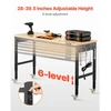 VEVOR Reguliuojamas darbo stalas 1524 mm, 907 kg, su elektros lizdu, ratukais ir pegboard
