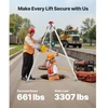 Koduva VEVOR ribotoje erdvėje naudojamas trikojis rinkinys, 816 kg gervė, 1,25 m reguliuojamos kojos, 19,8 m lynas