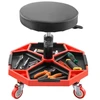 VEVOR Riedantis mechaniko krėslas su ratukais, 300 lbs, reguliuojamas aukštis 16.5–21.7 in, juoda+raudona