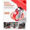 VEVOR Riedantis mechaniko krėslas su ratukais, 300 lbs, reguliuojamas aukštis 16.5–21.7 in, juoda+raudona