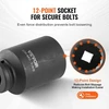 VEVOR Smūginių galvučių rinkinys ašies veržlėms, 8 vnt., 12-kampės gilios, 13 mm / 12,7 mm pavara, Cr-Mo