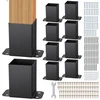 VEVOR Stulpo pagrindas, 10 vnt., 101,6 x 101,6 mm, 91 x 91 mm vidus, matinė juoda