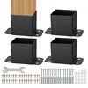 VEVOR Stulpo pagrindas 4 vnt., 152,4 x 152,4 mm, vidinis dydis 142 x 142 mm, juodas