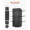 Koduva VEVOR sukamasis pegboard stovas, 18,8 x 18,8 x 42,6 cm, 4 pusių, 24 kabliukai, juodas