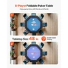 VEVOR Sulankstomas pokerio stalas, 8 žaidėjams, 1220 mm, šešiakampis, su paminkštintais kraštais ir puodelių laikikliais
