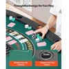 VEVOR Sulankstomas pokerio stalas, 7 žaidėjų, 1828,8 mm, su paminkštintais kraštais ir puodelių laikikliais