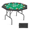 VEVOR Sulankstomas pokerio stalas, 8 žaidėjams, 1220 mm, su paminkštintais kraštais ir puodelių laikikliais