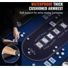 VEVOR Sulankstomas pokerio stalas 8 žaidėjams, ovalus 1830 mm, su paminkštintais kraštais ir nerūdijančio plieno puodelių laikikliais
