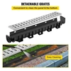 VEVOR Tranšėjinis drenažo sistema su metalinėmis grotelėmis, 150x130 mm, 3 vnt.