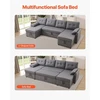 Koduva VEVOR U formos sofa lova, pilka, 287 x 145 x 91 cm