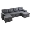 Koduva VEVOR U formos sofa lova, pilka, 287 x 145 x 91 cm