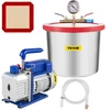 Koduva VEVOR vakuuminė kamera 2 gal/7,6 l su 4 CFM 113 l/min 1/3 AG vakuuminiu siurbliu