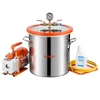 VEVOR Vakuuminė kamera su pompa, 18,93 l, 3,5 CFM 99 l/min, vienpakopė vakuuminė pompa