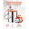 Koduva VEVOR vakuuminės kameros ir siurblio rinkinys, 19 l, 100 l/min, nerūdijančio plieno kamera, akrilinis dangtis