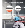 VEVOR Vamzdžių valymo mašina 22 m x 13 mm, automatinio padavimo kanalizacijos sraigtas ant ratų, su 8 peiliais