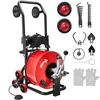 VEVOR Vamzdžių valymo mašina 30 m x 19 mm, automatinio padavimo kanalizacijos sraigtas, 6 peiliai