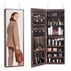 VEVOR Veidrodinė papuošalų spintelė PY-2311SS, ruda, 37 x 10 x 108 cm