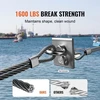 VEVOR Vielinis lynas, 1/8" 500 ft 316 nerūdijančio plieno rinkinys su pjaustytuvu ir pirštinėmis, 1600 lbs, juodas