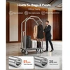Koduva VEVOR viešbučio bagažo vežimėlis, 680,39 kg, nerūdijančio plieno rėmas, 203 mm guminiai ratai, sidabrinis
