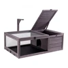 VEVOR Vėžlio namelis MSH-T02, medinis, pilkas, 97 x 61 x 33 cm
