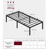 Koduva Viengulės lovos metalinis rėmas 90 x 200 cm, plieno, juodas, su vieta daiktams po lova