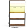 Songmics Virtuvės lentyna su LED apšvietimu ir reguliuojamomis lentynomis, 40 x 80 x 168,4 cm