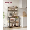 Koduva Virtuvės lentyna su lizdais ir krepšiu, 40 x 90 x 165,5 cm, ruda, juoda