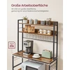 Koduva Virtuvės lentyna su tinkleline plokšte, 14 kabliukų, 40 x 100 x 170 cm, ruda–juoda