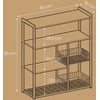 Koduva Virtuvinė lentyna su 2 metaliniais krepšiais, 35 x 80 x 93,5 cm, medžio drožlių plokštė ir plienas