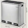 Koduva Virtuvinė šiukšliadėžė, 54 l, 3 x 18 l, 3 skyrių atliekų rūšiavimo sistema, sidabro-juoda