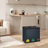 Koduva Virtuvinė šiukšliadėžė su 3 skyriais, 3 x 8 l, plieninė, žalsvai pilka-juoda, 47 x 28,3 x 39,5 cm