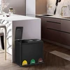 Koduva Virtuvinė šiukšliadėžė su 3 skyriais, 3 x 8 l, juoda, 47 x 28,3 x 39,5 cm