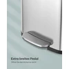 Koduva Virtuvinė šiukšliadėžė su pedalu, 50 l, plieninė, sidabro ir juodos spalvos, 40,4 x 32,1 x 58,6 cm