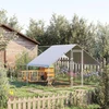 Koduva Vištidė su laisvo išbėgimo aptvaru ir stogeliu, 3 x 4 x 2 m, sidabrinė, pilka