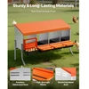 VEVOR Vištų lizdas, 4 skyriai, su atraminėmis kojomis, cinkuotas plienas ir PP plastikas, oranžinis, 106 x 53 x 68 cm