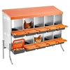 Koduva Vištų lizdinė dėžė VEVOR, 10 skyrių, su atraminėmis kojomis, cinkuotas plienas ir PP plastikas, oranžinė, 132 x 53 x 99 cm