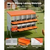 Koduva Vištų lizdinė dėžė VEVOR, 10 skyrių, su atraminėmis kojomis, cinkuotas plienas ir PP plastikas, oranžinė, 132 x 53 x 99 cm