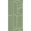 Koduva Vonios kambario spintelė su tualetinio popieriaus laikikliu, balta, MDF, 20 x 18 x 76,7 cm