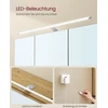 Koduva Vonios kambario veidrodinė spintelė su LED apšvietimu, 14,5 x 70 x 70 cm, natūralaus ąžuolo spalvos