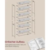 Songmics Vonios lentyna su 6 lentynomis, grūdintas stiklas ir metalas, 30 x 80 x 177,3 cm, skaidri, aukso spalvos