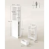 Songmics Vonios spintelė, siaura, 40 x 18 x 134,4 cm, medžio drožlių plokštė, klasikinė balta
