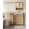 Koduva Vonios veidrodinė spintelė su 2 veidrodinėmis durelėmis ir atvira lentyna, 56,5 x 58,5 x 13 cm