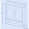 Songmics Vonios veidrodinė spintelė su 2 veidrodinėmis durelėmis ir atvira lentyna, 13 x 56,5 x 58,5 cm