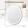 Koduva Vonios veidrodis su apšvietimu 60 x 50 cm ovalus, reguliuojamas LED sieninis veidrodis, 3 šviesos spalvos