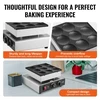 Koduva Waffle makeris ir crepe aparatas VEVOR PC-9, 9 vnt., 76 mm, 850 W, sidabrinis, nerūdijantis plienas
