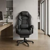 Koduva Žaidimų kėdė su kojų atrama, ergonomiška, juoda, 70 x 70 x 122–134 cm