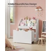 Songmics Žaislų lentyna vaikų kambariui su 3 lentynų lygiais ir ištraukiama dėže ant ratukų, balta