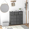 Aosom Komoda–indauja su medžiaginiais stalčiais, 10 skyrių, metalinis rėmas, 100 x 30 x 100 cm, juoda