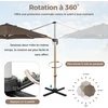 Lauko baldų komplektas Koduva 325 cm Lauko Skėtis su 360° Sukimu - Rudas